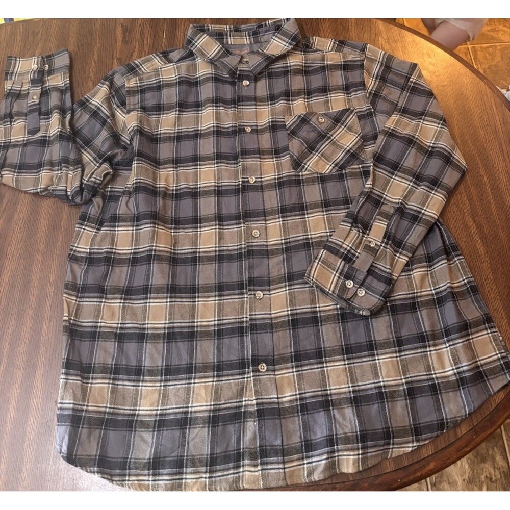 Boulder Creek Trading Co Mens Plaid Cotton Button Down Shirt Flannel 3XL